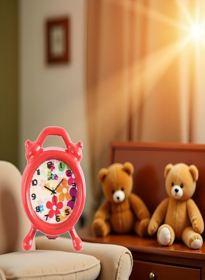 Zhuluck 1Pc Red Cute Dollhouse Accessories Miniature Clock Dollhouse Furniture Decoration Doll House Accessories Small and Exquisite,Mini Clock for Fashion Accessories - Image 4